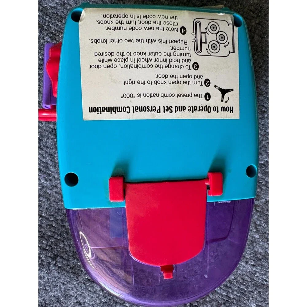 Valentines Vintage GUMBALL MACHINE Bank Combination Safe VTG 1999 Blue Purple